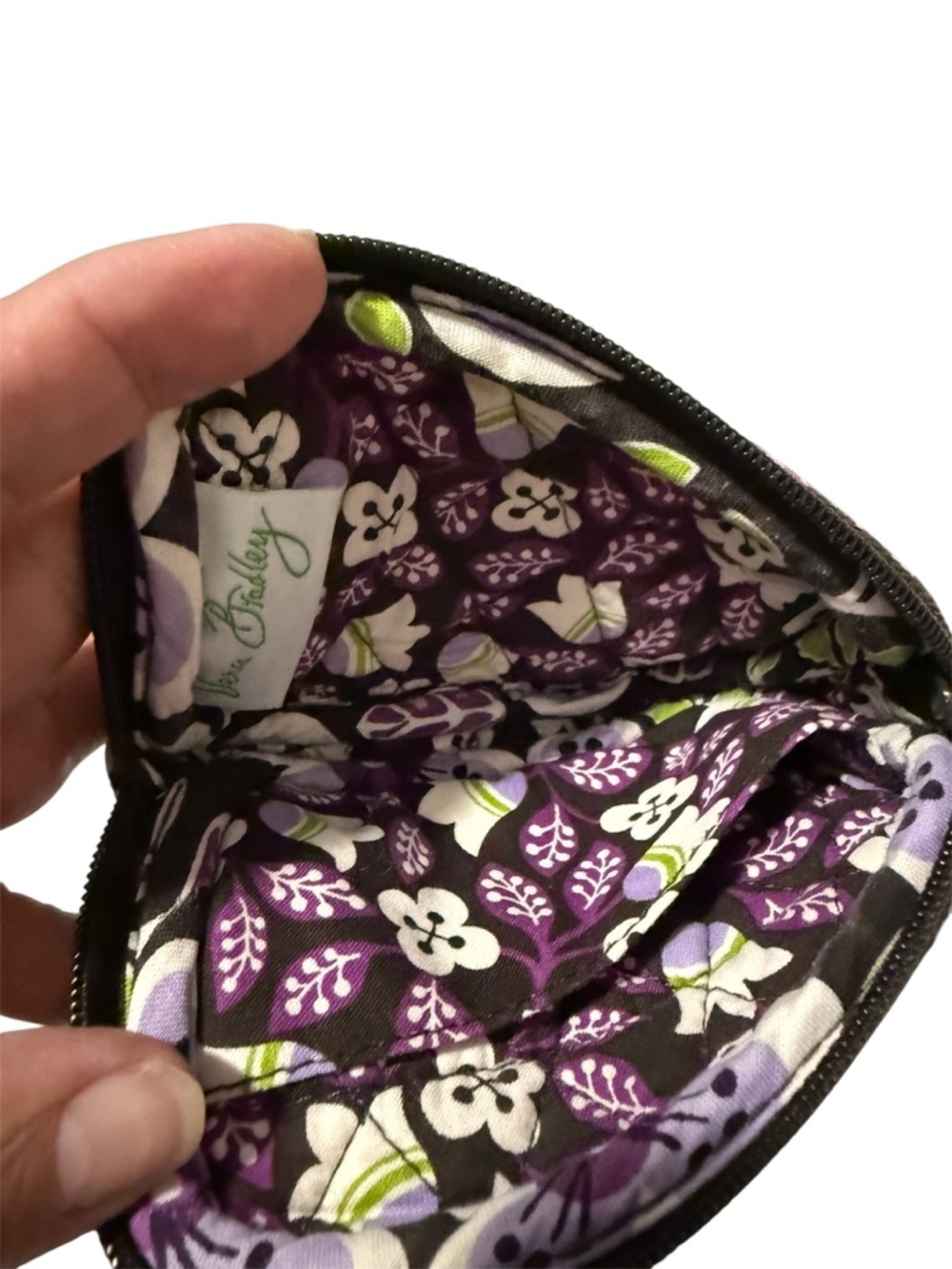 Vera Bradley Plum Floral Tote + Matching Wristlet Set | Retired Print - Picture 11 of 13